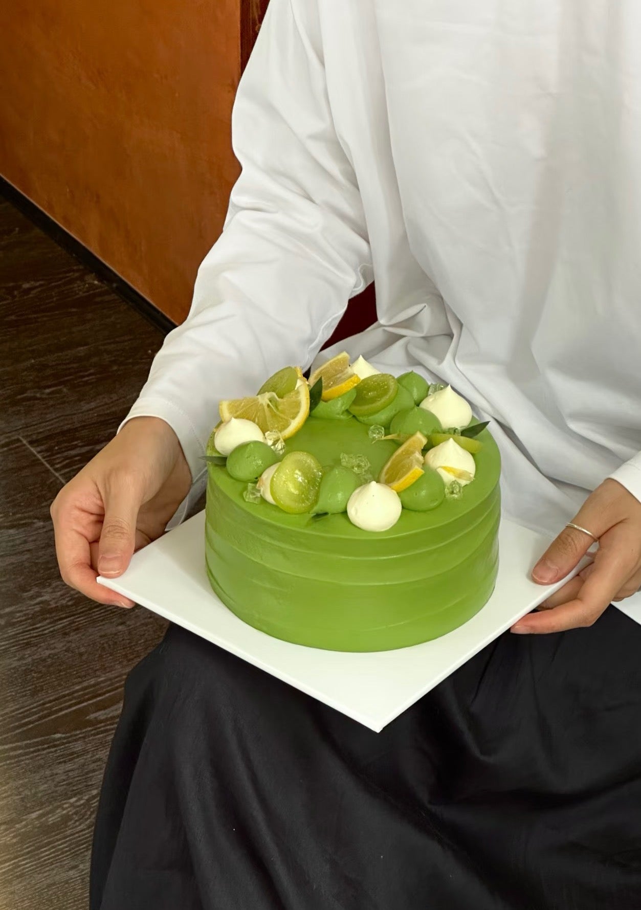 Green Wonderland Christmas Cake tall 4 inch